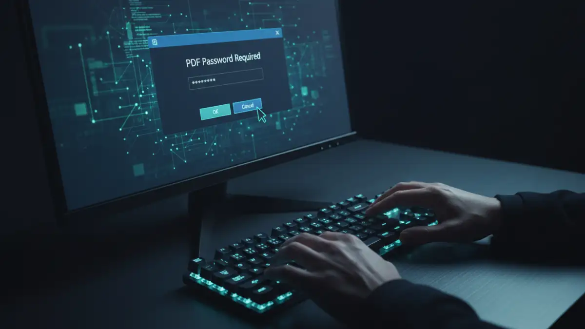accessing protected pdf files accessing protected pdf files - A person hesitating before trying to enter a password for a protected document, representing unauthorized file access concerns.