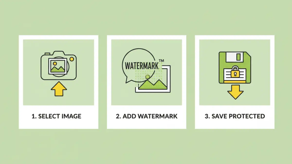 add copyright watermark - Infographic explaining how to add a copyright watermark