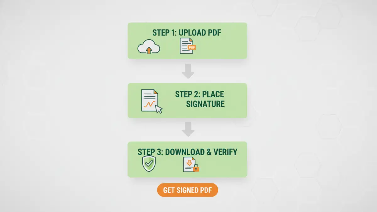 add digital signature pdf - Step-by-step infographic for adding digital signatures to PDFs