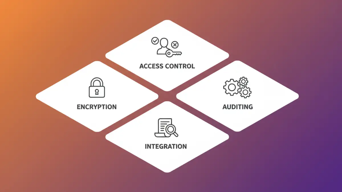 advanced document security Infographic detailing key features of advanced document security suites