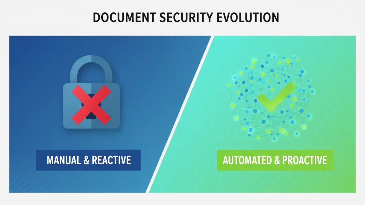 Infographic comparing traditional vs AI document security effectiveness