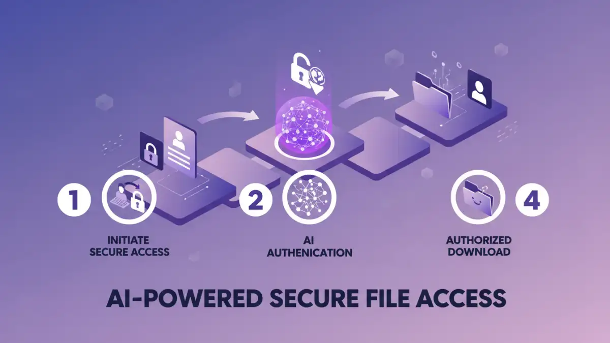 ai password document ai password document - Infographic explaining secure file access with AI password management