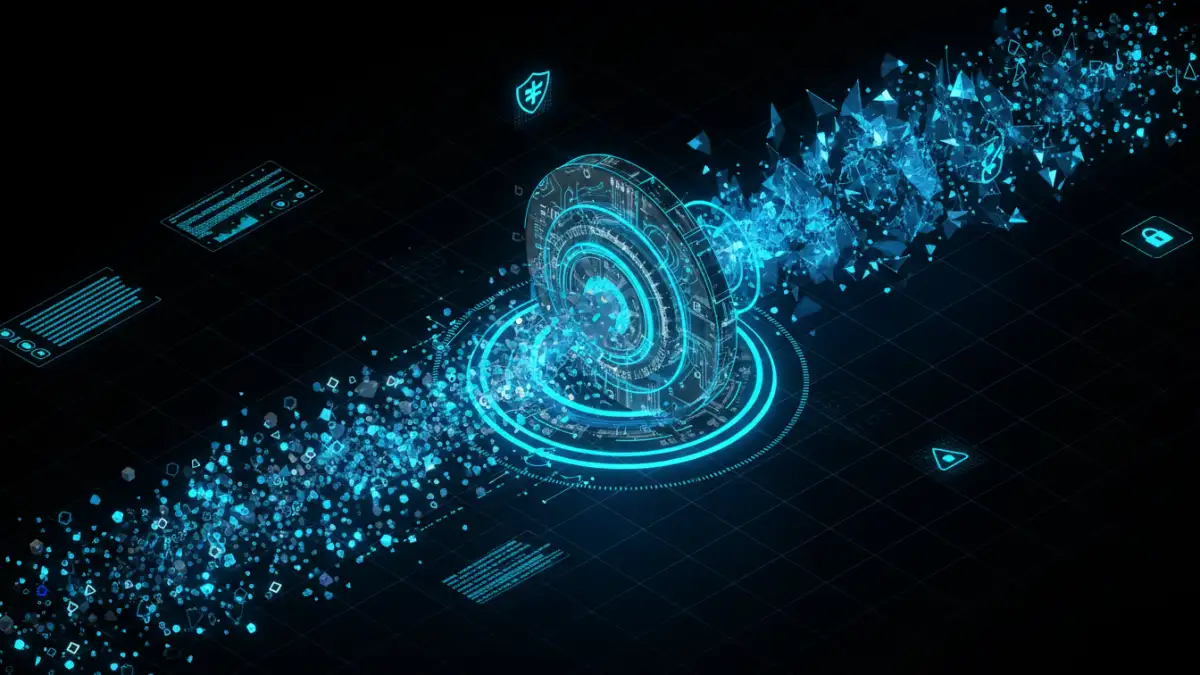 A visual representation of how to apply AES encryption documents, showing data being secured.