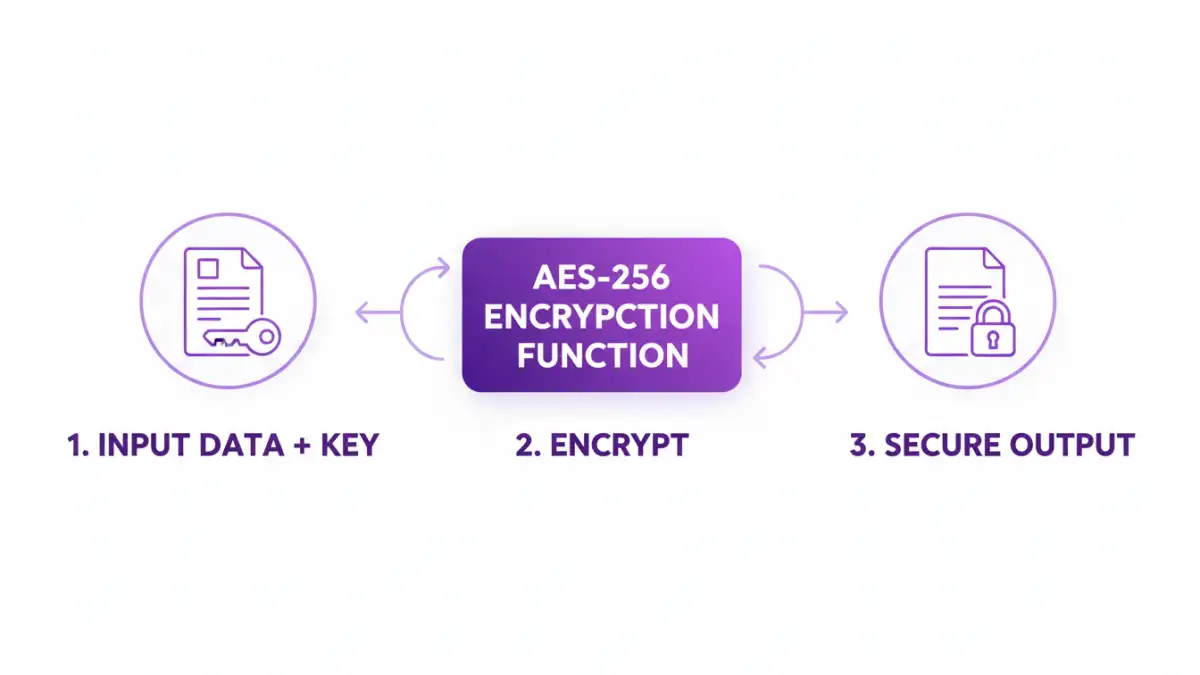 A flowchart explaining the process to apply AES encryption documents.