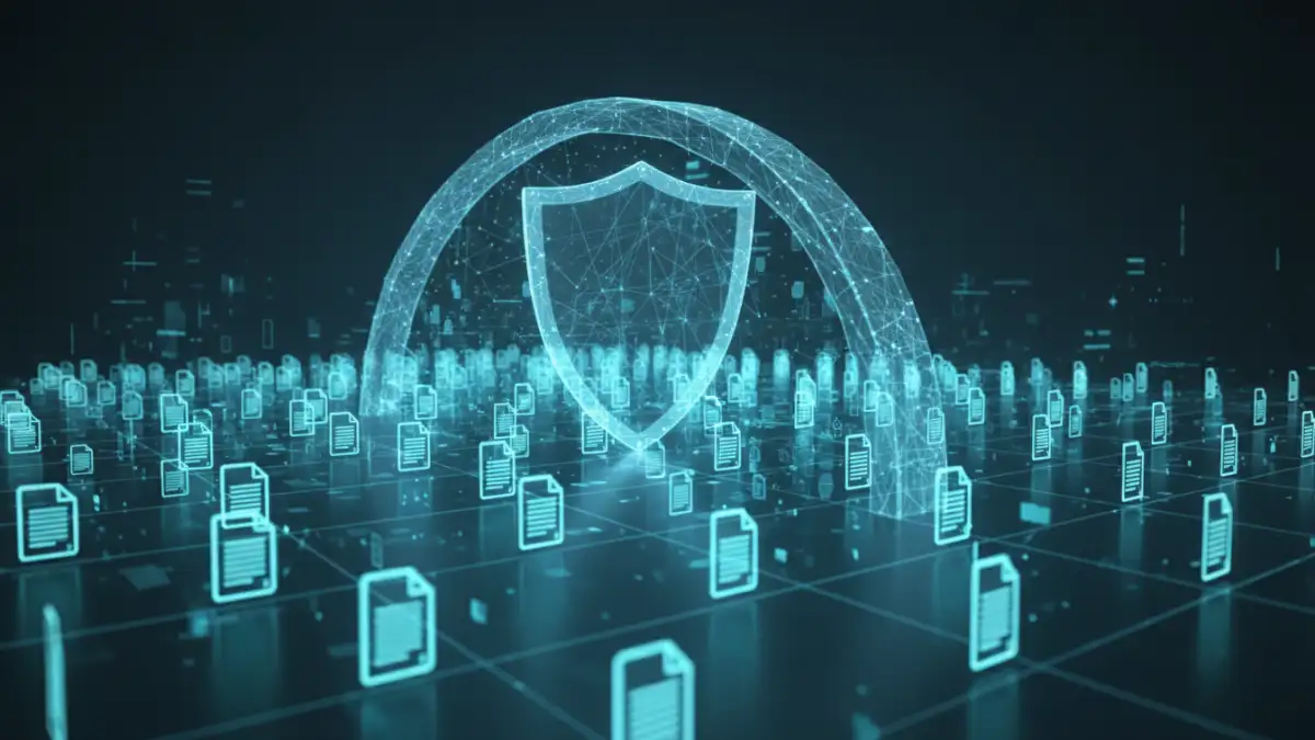 A visual representation of batch document encryption securing an entire portfolio of files.