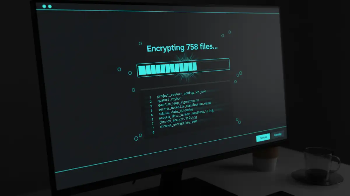 batch document encryption - A software interface showing a bulk file encryption process in action.