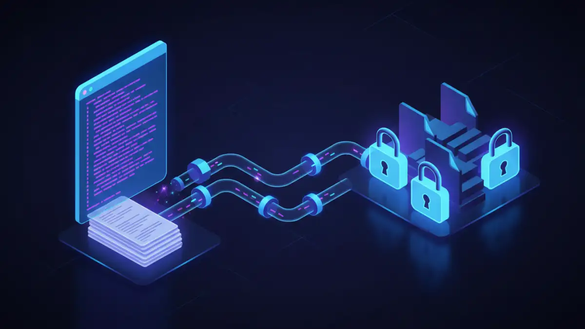 A visual representation of a script automating the process of batch encrypting documents.