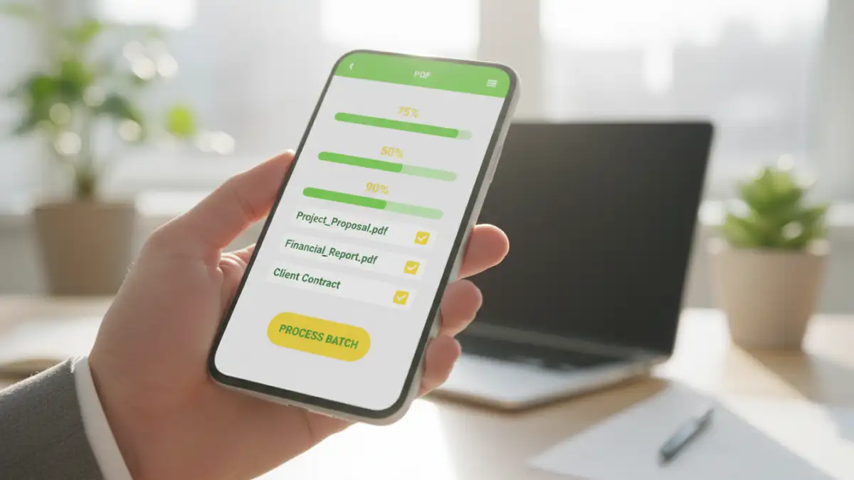 Using an online tool on a smartphone for batch PDF password removal