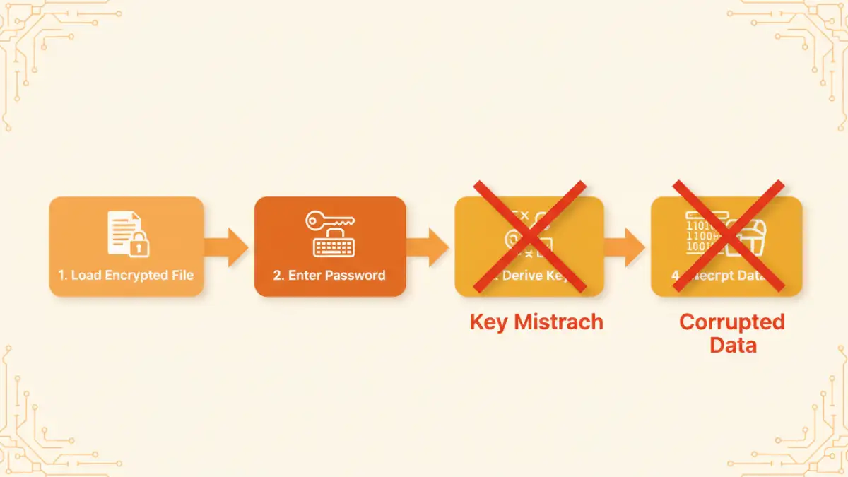 browser decrypt secure file browser decrypt secure file - Infographic explaining the steps of client-side file decryption and where errors can occur.