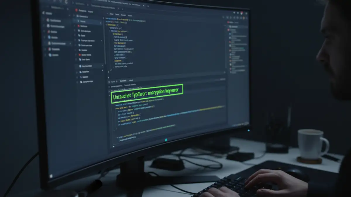 browser file decryption error browser file decryption error - Developer console showing a specific encryption key error in the browser.