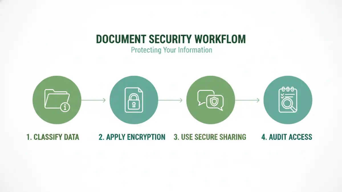 business document security story business document security story - An infographic showing the four key steps to building a corporate document security framework.
