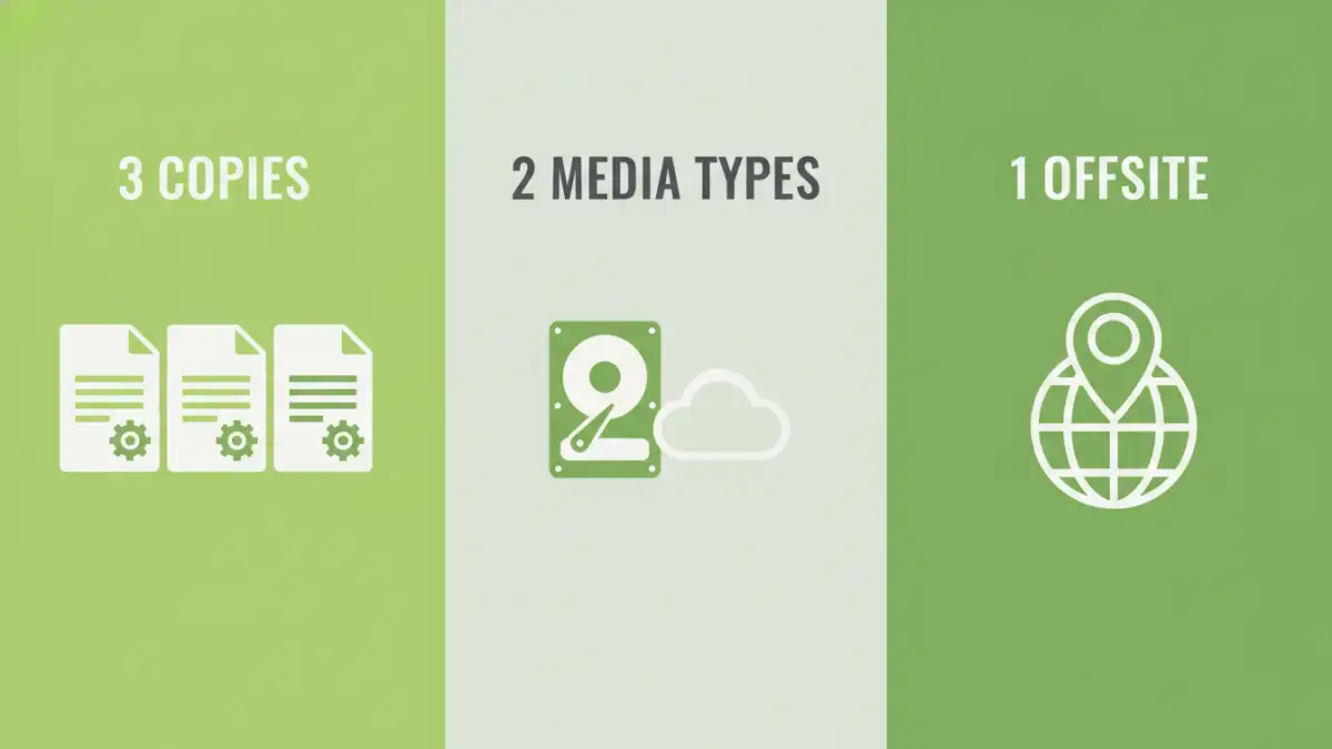 cad file security cad file security - Visual representation of the 3-2-1 backup rule for data protection
