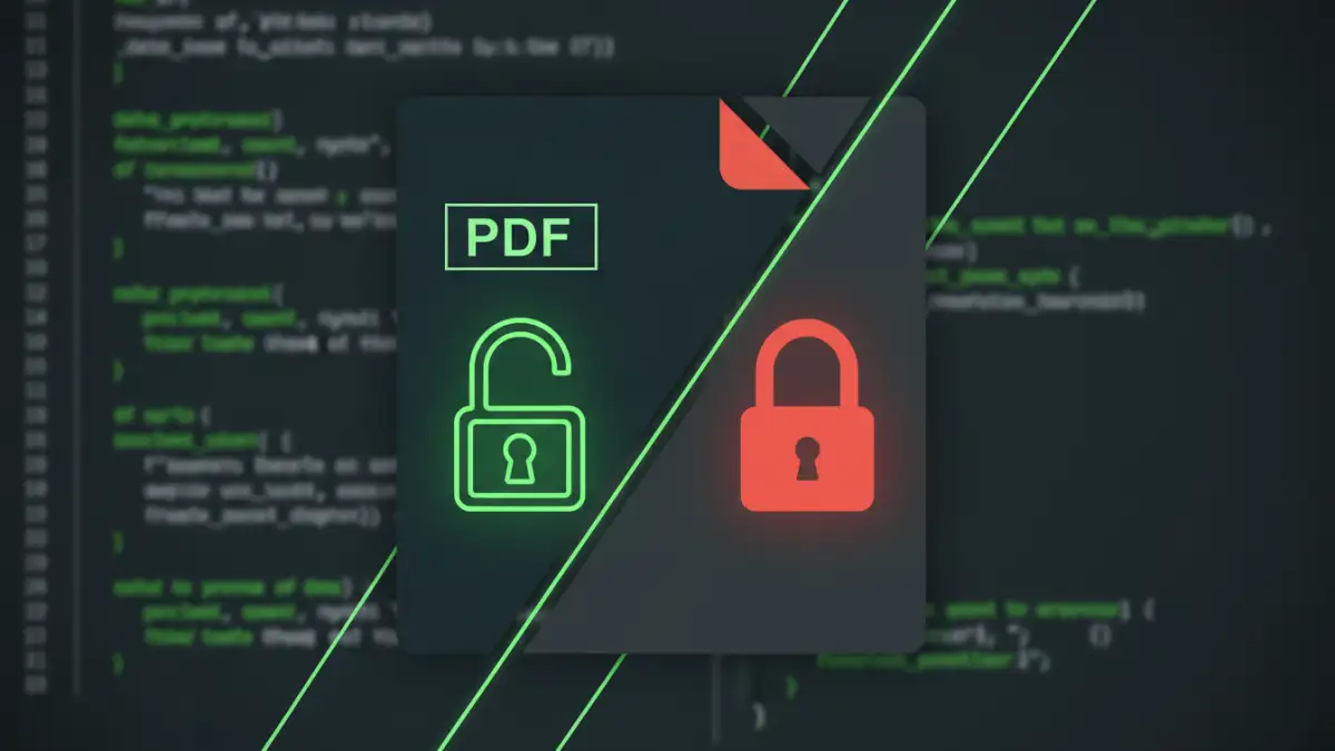 A conceptual image representing how to programmatically check PDF file encryption using Python.