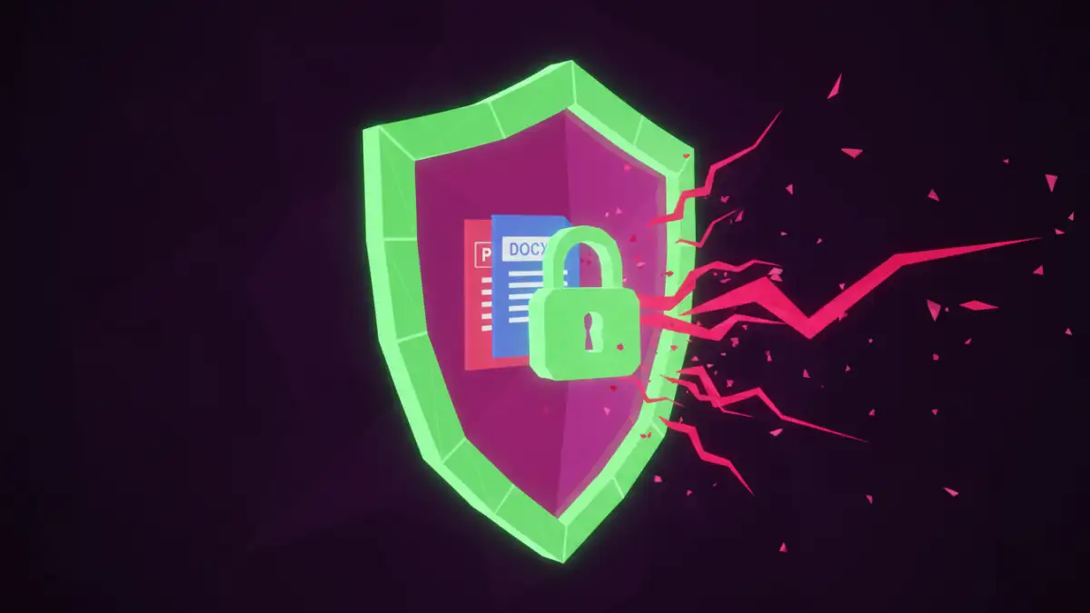 cloud document security - A digital shield protecting documents from cyber threats, illustrating the role of SaaS document security.