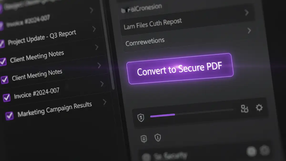 convert archives to secure pdf - A screenshot of an email archiving solution converting files to a secure document portfolio.