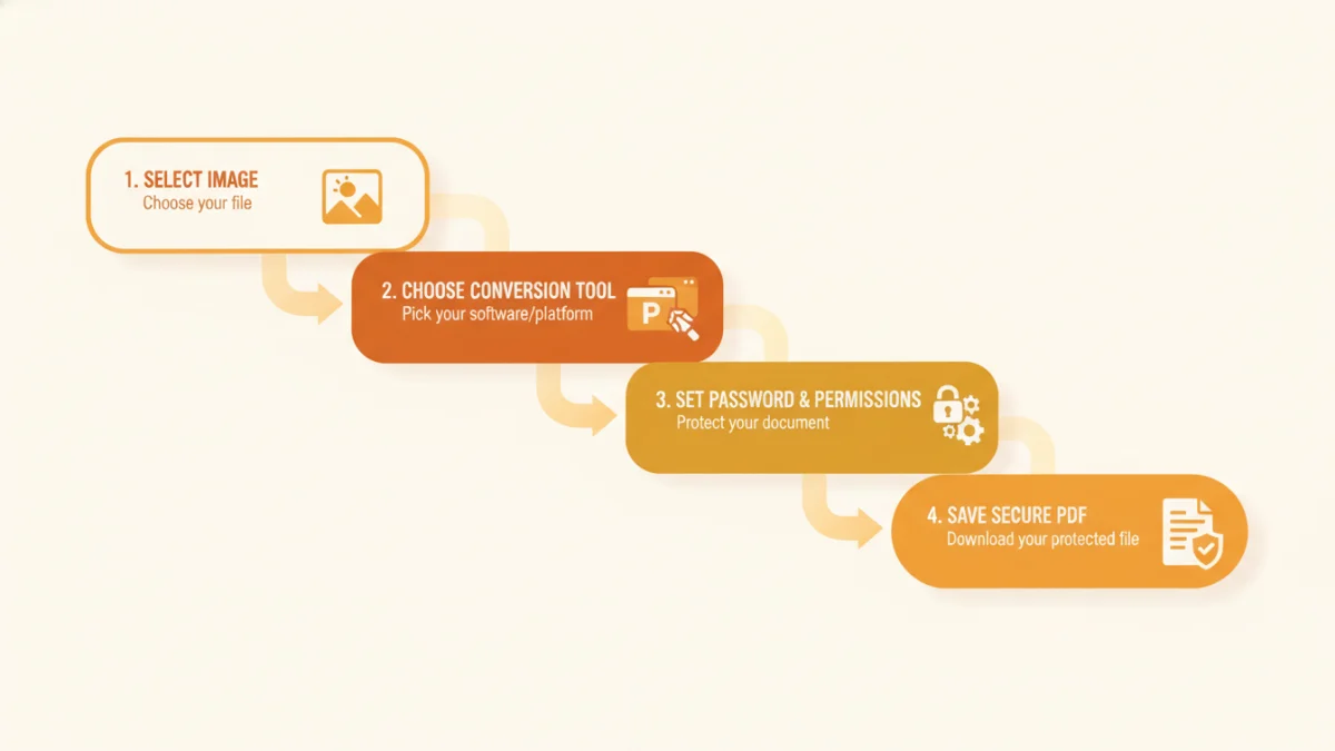 Convert Image To Secure Pdf - Step by Step Infographic