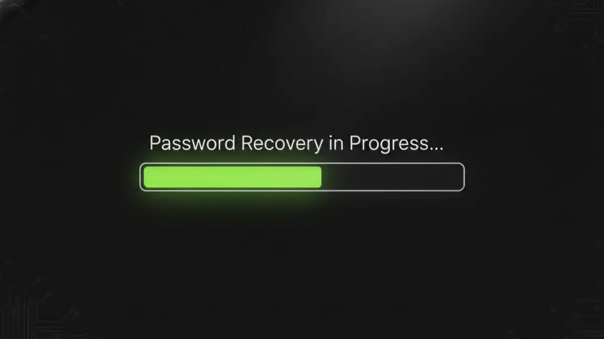 convert password protected files - An illustration of a password recovery tool in progress.