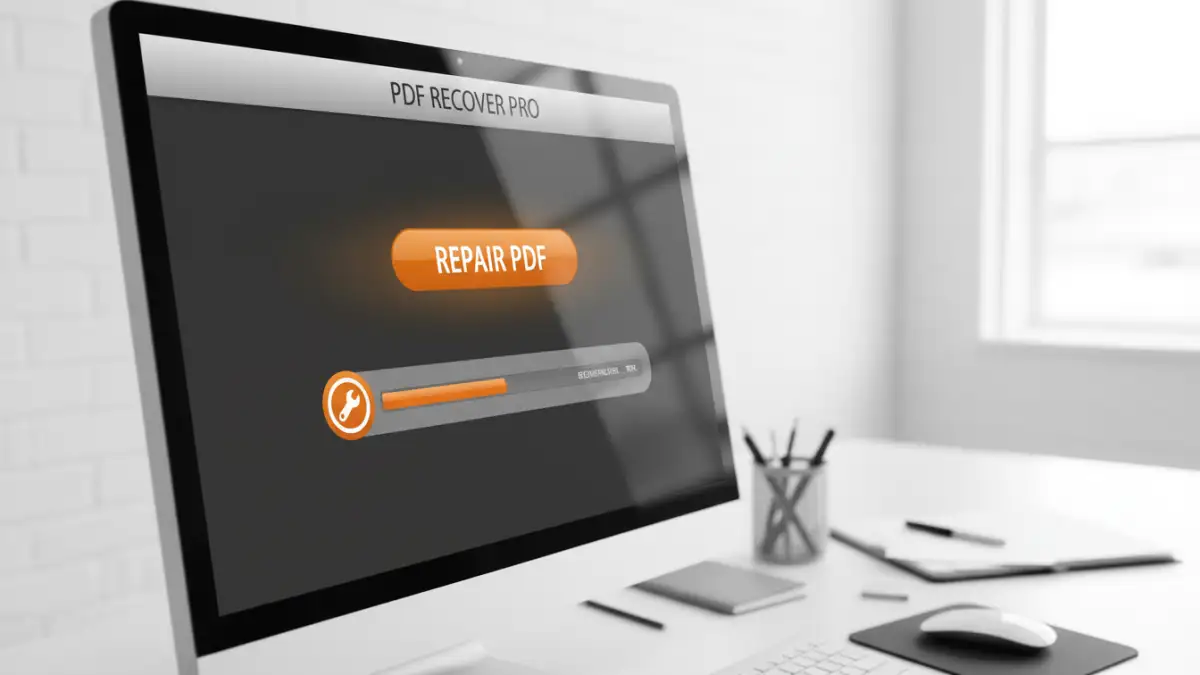 corrupted pdf file recovery - Screenshot of desktop software for repairing corrupted PDF files