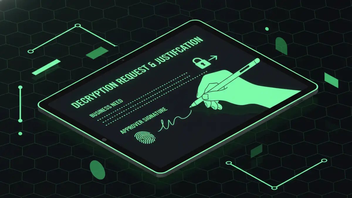 decrypt files ethically - An image showing a formal, documented process for requesting file decryption.
