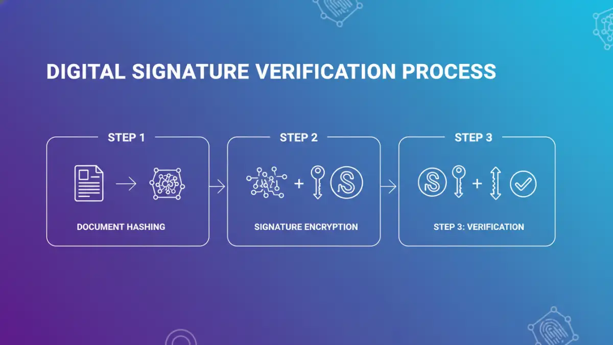 digital signature document - Infographic explaining the digital signature verification process