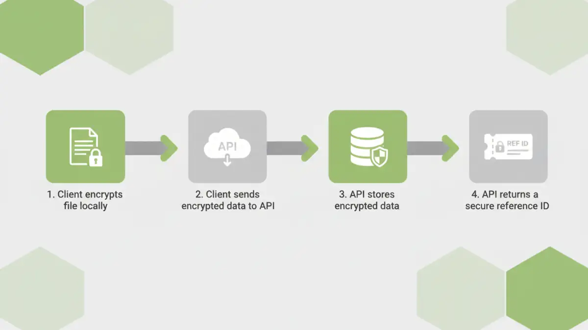 Document Encryption API - Step by Step Infographic