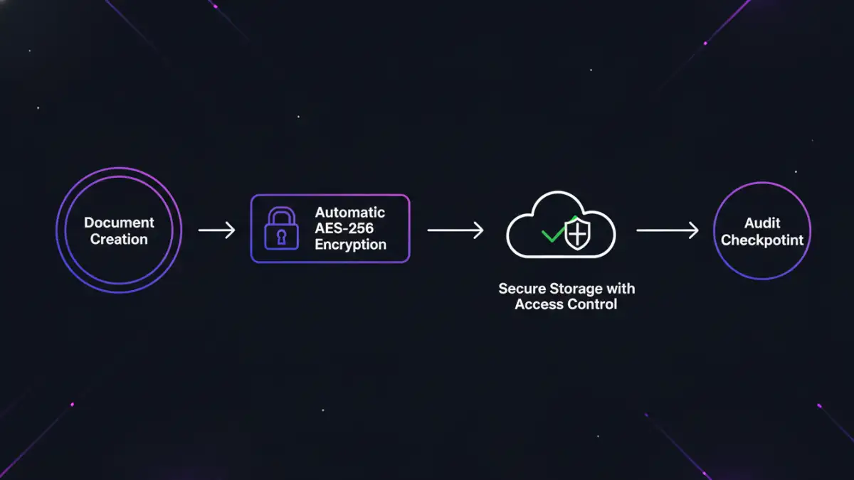 document encryption success - Infographic detailing the steps for ensuring compliance during a data encryption audit.