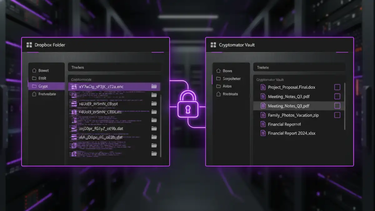 document security in the cloud - Example of how client-side encryption tools like Cryptomator work with Dropbox