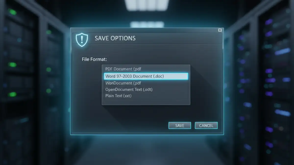 document security settings Configuring document security settings by choosing file formats