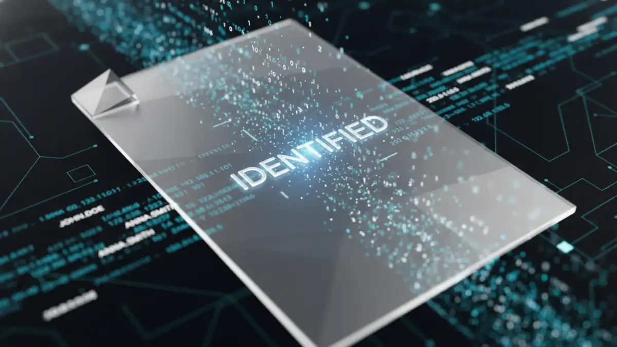 An abstract representation of dynamic document watermarking with data streams forming a unique identifier on a file.