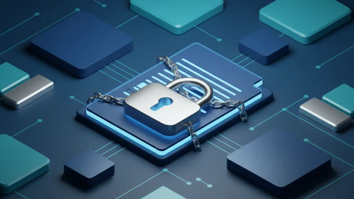 encrypt documents cloud - Document being encrypted with a padlock for secure cloud storage