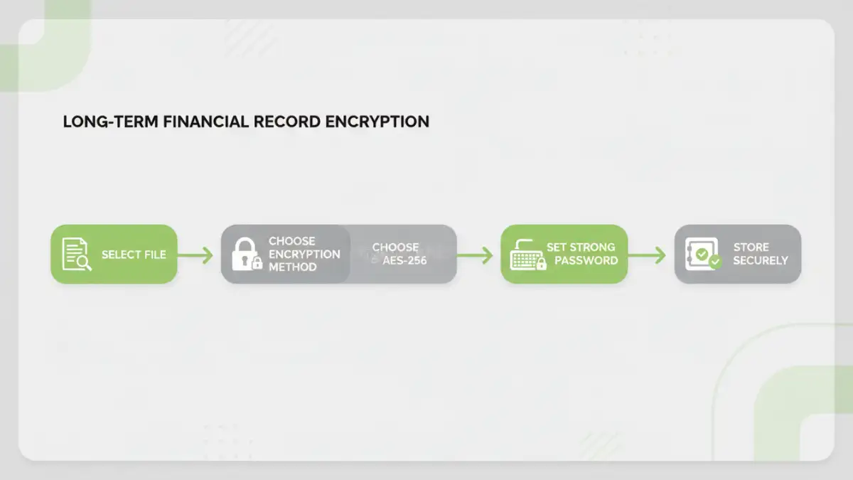 encrypt financial documents - Infographic detailing the steps involved in encrypting financial documents for long-term security.