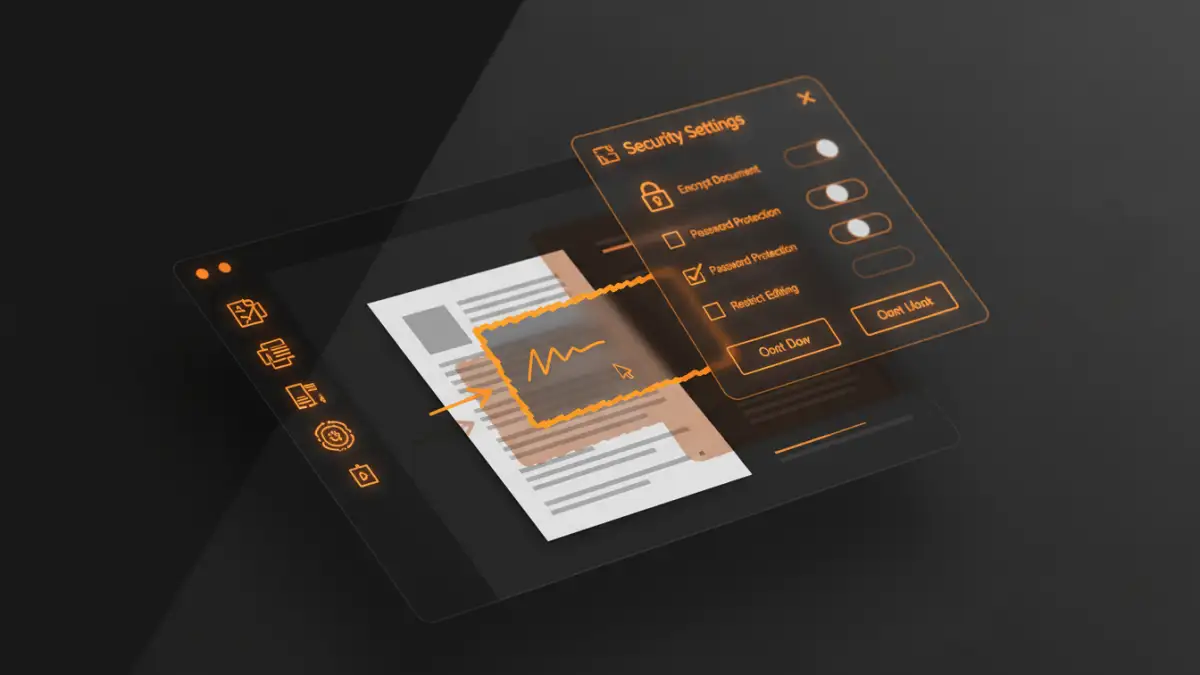 encrypted pdf annotations - User interface of PDF software applying encrypted annotations to a document