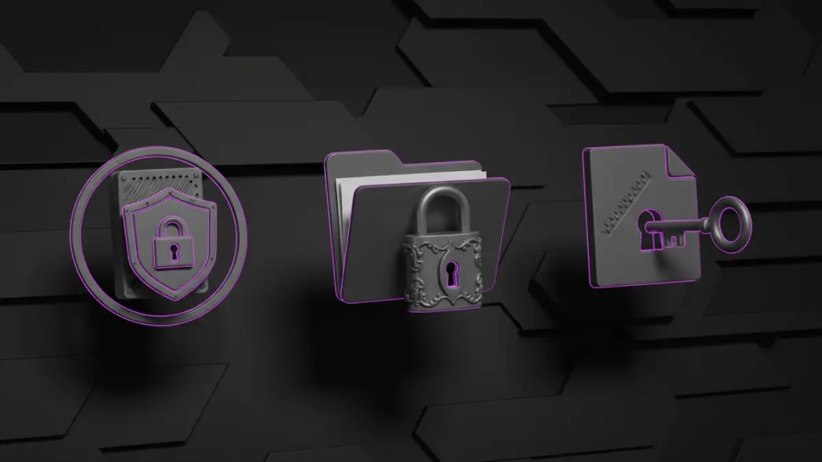 encryption legacy image files - Icons representing different encryption methods: full disk, folder, and archive encryption for file protection.