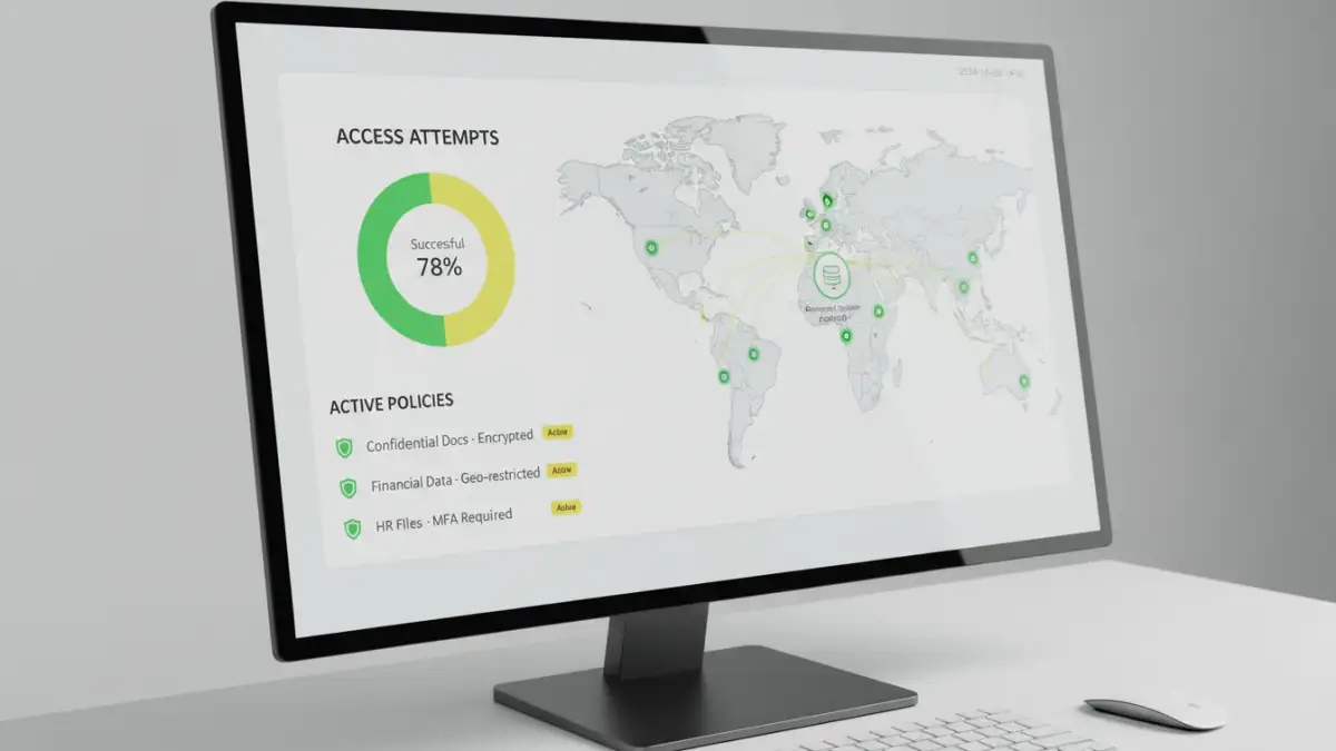 enterprise pdf encryption - Dashboard of an enterprise encryption analysis tool showing security policies.