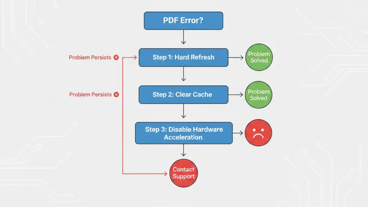 firefox pdf viewer document error firefox pdf viewer document error - A step-by-step flowchart for troubleshooting Firefox PDF viewer errors.