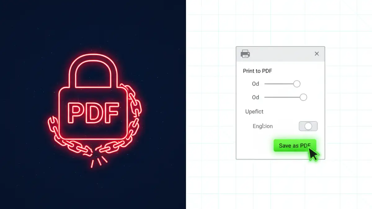 forgot pdf password forgot pdf password - A before-and-after visual showing a locked PDF and the 'Save as PDF' solution.