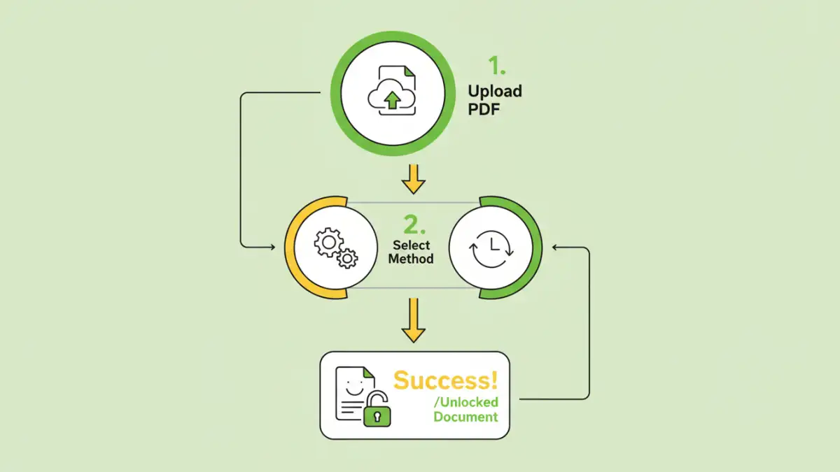 forgotten pdf password - Infographic detailing the steps for PDF password recovery
