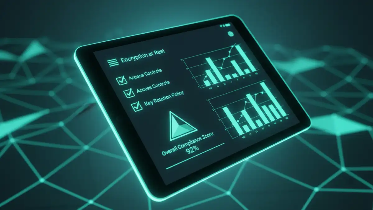 gdpr document encryption gdpr document encryption - A modern compliance audit dashboard showing successful encryption implementation.