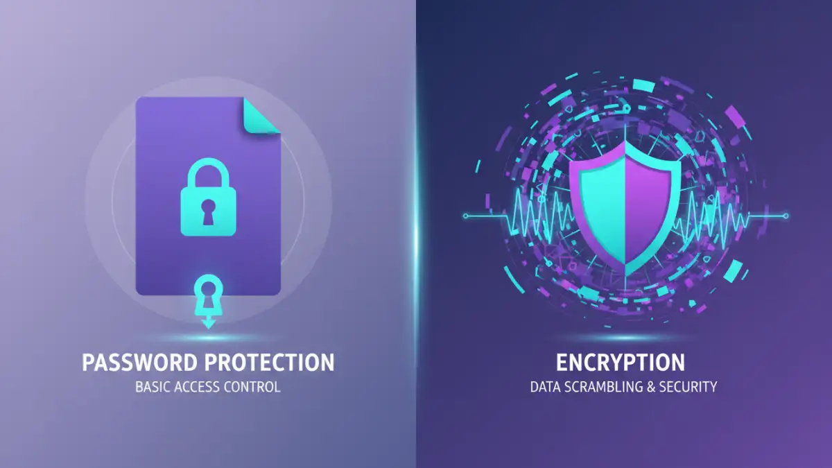 government document security pdf government document security pdf - Infographic comparing PDF password protection and encryption