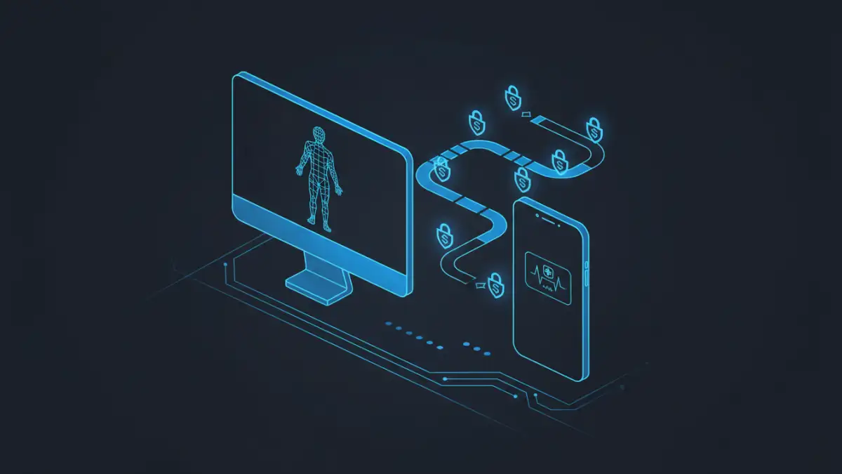 hipaa secure file sharing hipaa secure file sharing - An illustration of an encrypted data transfer between a doctor and patient.