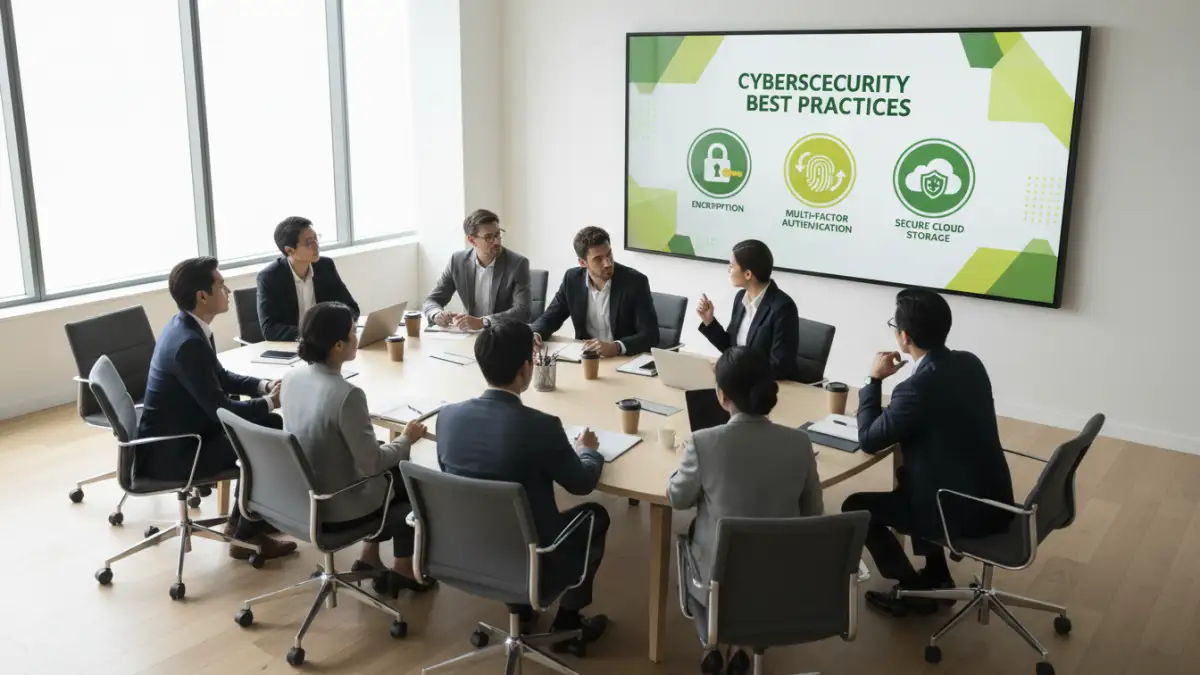 law firm document security law firm document security - A group of lawyers and paralegals engaged in a client confidentiality training session.