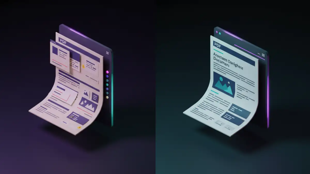 legacy document compatibility - Comparison of legacy document rendering versus modern PDF output