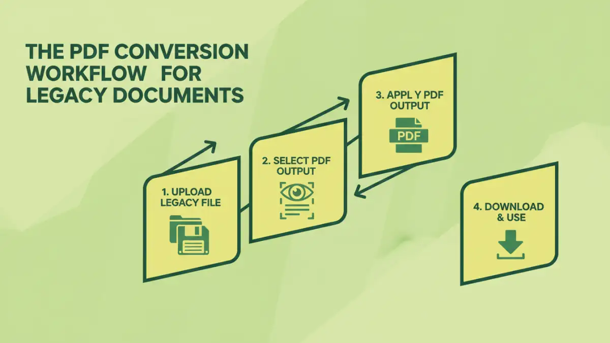 legacy document compatibility - Infographic detailing the PDF conversion workflow for legacy documents