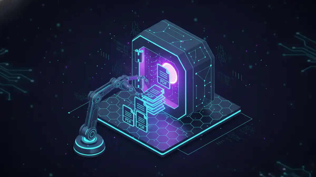 merge password protected pdf - An abstract representation of secure document management and organization.