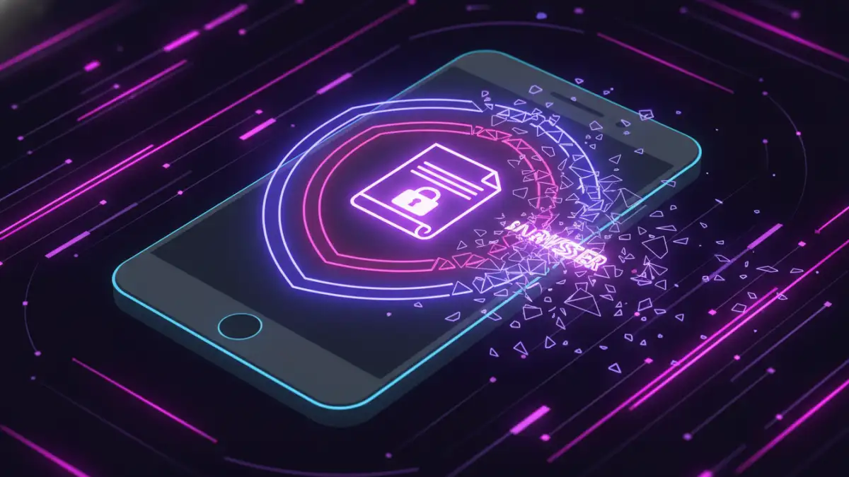 mobile browser password protected file mobile browser password protected file - An abstract image showing how a browser's security layer is insufficient for protected documents.