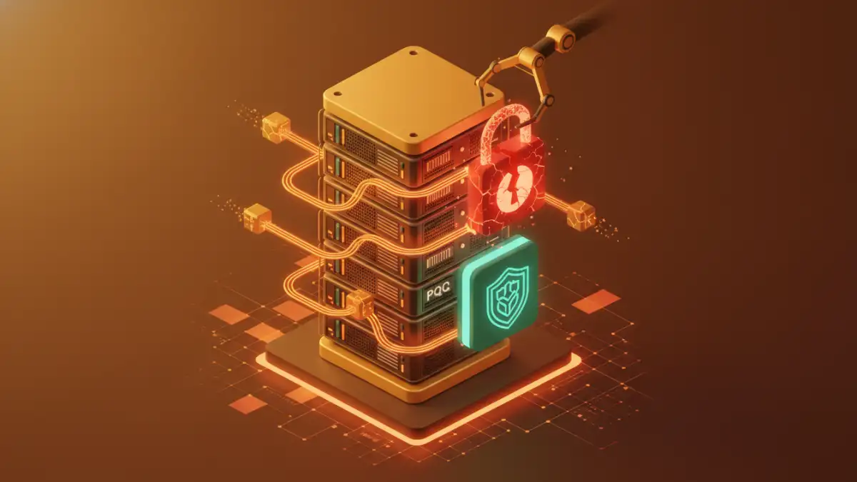 modern file encryption modern file encryption - An illustration of a system being upgraded with quantum resistant algorithms for better data security.