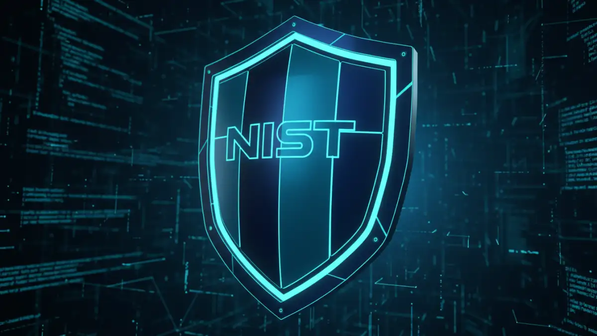 A digital shield representing NIST encryption standards protecting data.