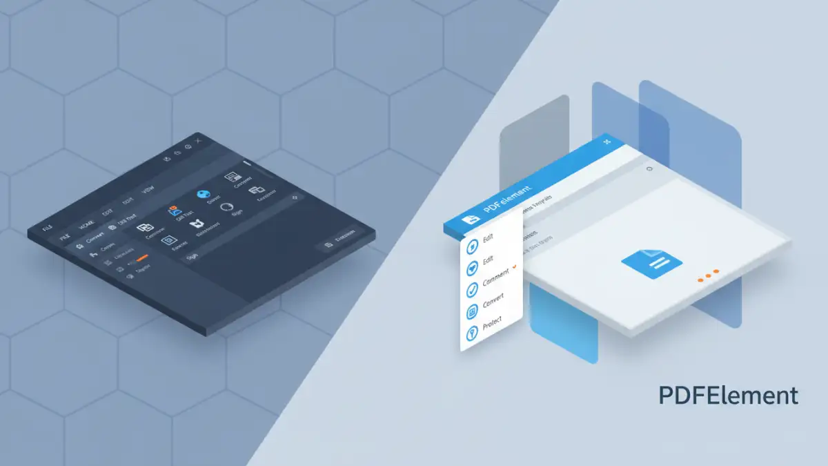 nitro pdf vs pdfelement - Comparison of Nitro PDF Pro and PDFelement interfaces