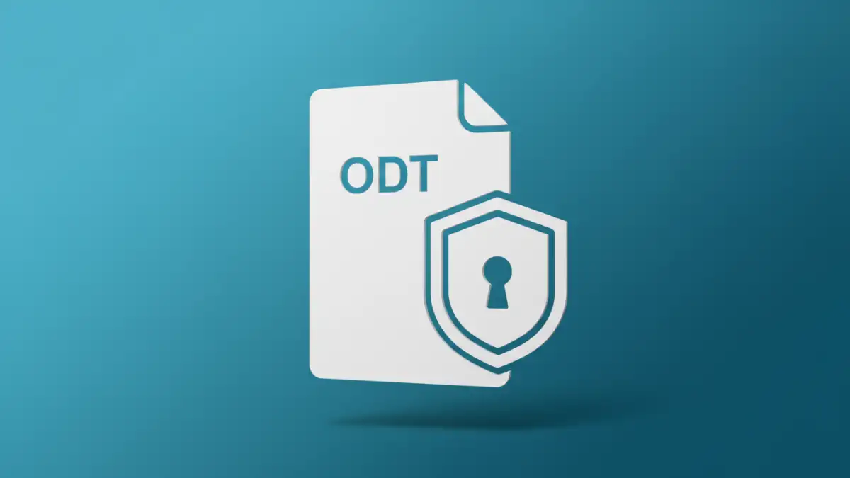 ODT password forgotten ODT password forgotten - Illustration of a locked ODT file icon symbolizing a forgotten password.