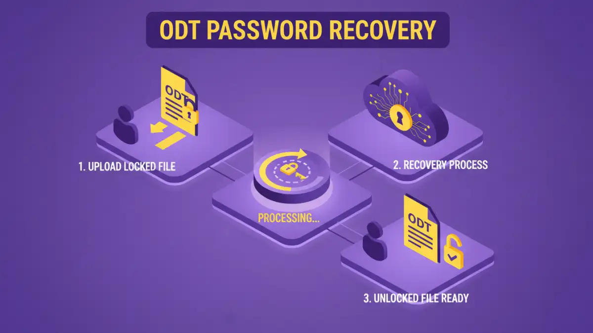 ODT password forgotten ODT password forgotten - Infographic showing the steps involved in recovering a forgotten ODT password.